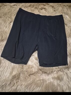 Black Plus Size Biker Athletic Shorts